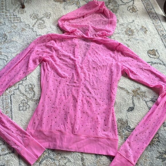 SKIMS NWT Mesh Rhinestone Swim Cover Up Zip Up - Picture 8 of 8